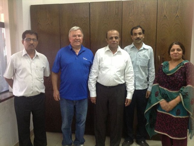 Ray with K.M. Pai & Staff at Mauria Udyon LTD. India's largest LPG cylinder manufacturing facility.
